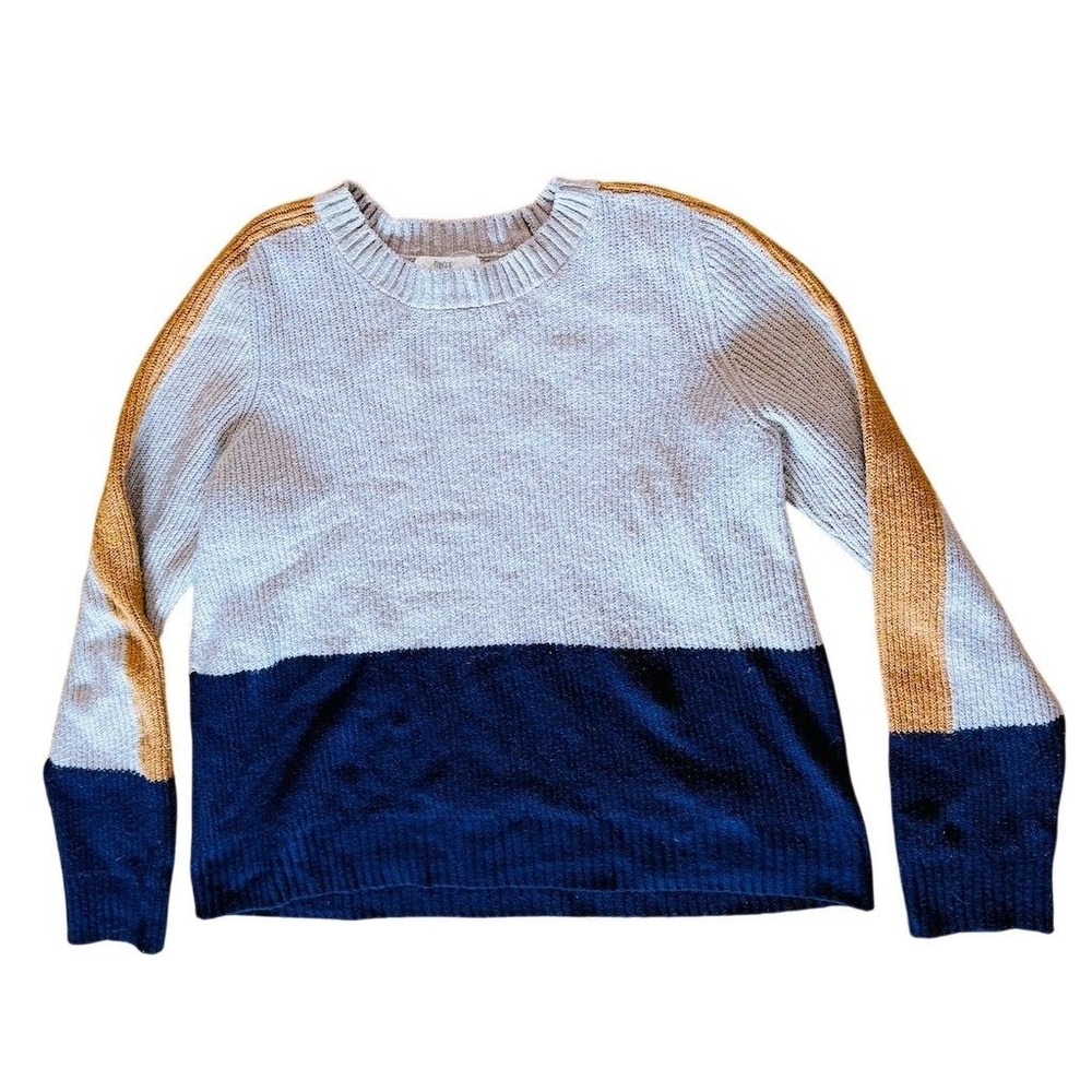 Vtg Pinque Women's Colorblock Crewneck Sweater Multicolor Size M Casual cozycore